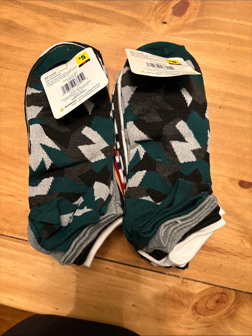 Women No-Show Socks in Teal, Gray & Black - Pack